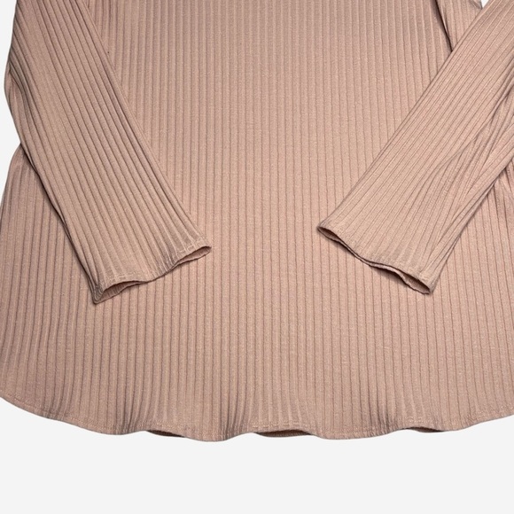 Eileen Fisher Tencel Stretch Rib Bracelet Sleeve Top Size Large Dune - Picture 3 of 10